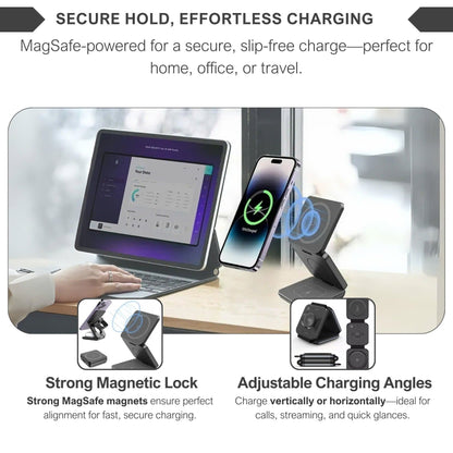 Alpohub™ MagCharge 3-in-1 Foldable Wireless